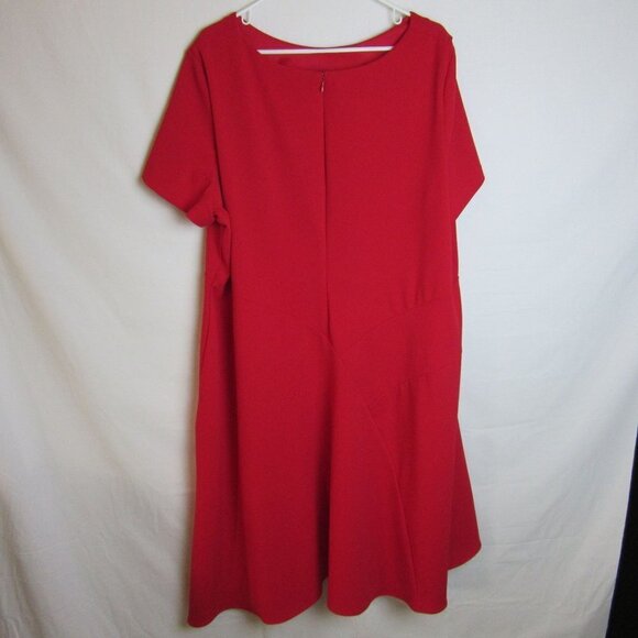 Lane Bryant Red Pleated Shift Dress Women's 28 - Picture 6 of 7